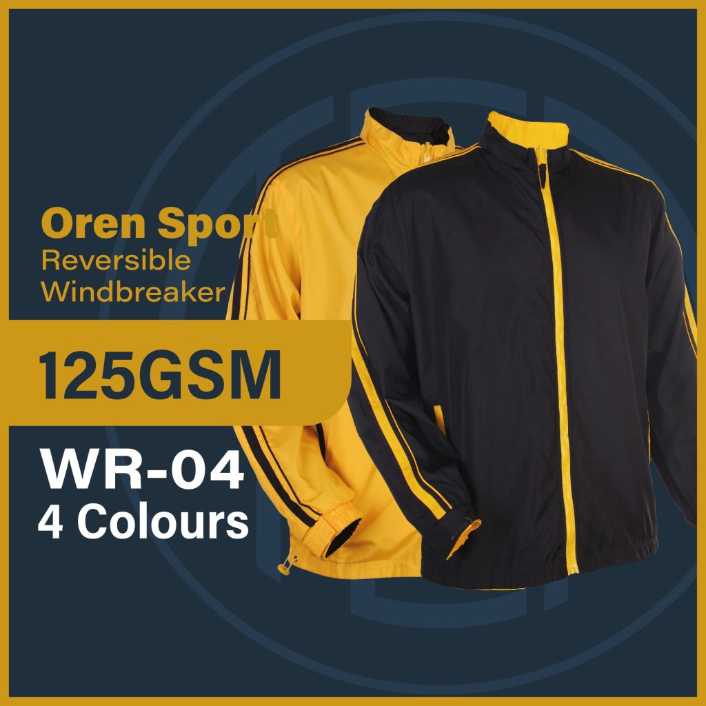 Oren Sport Jacket 125GSM WR04 Unisex Reversible Windbreaker - Custom ...