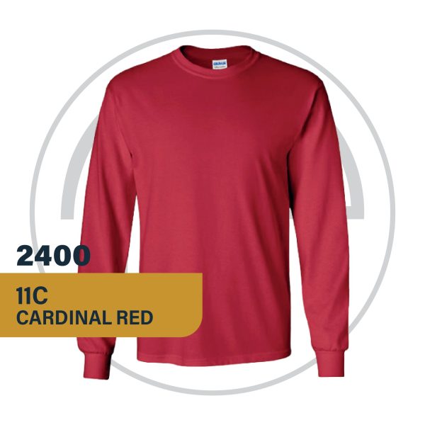 Gildan Ultra Cotton Long Sleeve 11C Cardinal Red