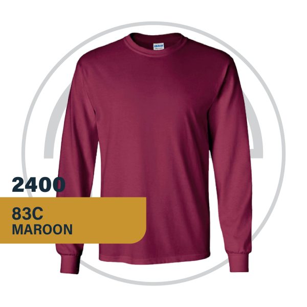 Gildan Ultra Cotton Long Sleeve 83C Maroon