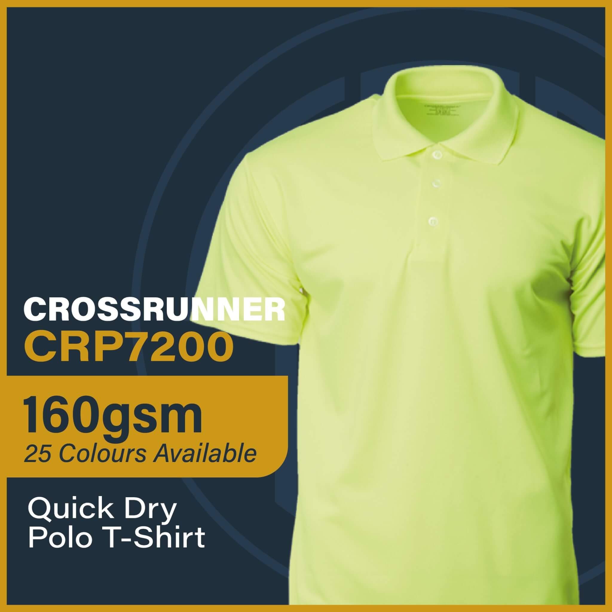 Crossrunner Quick Dry Polo 160GSM CRP7200 Unisex Performance Polo Shirt ...