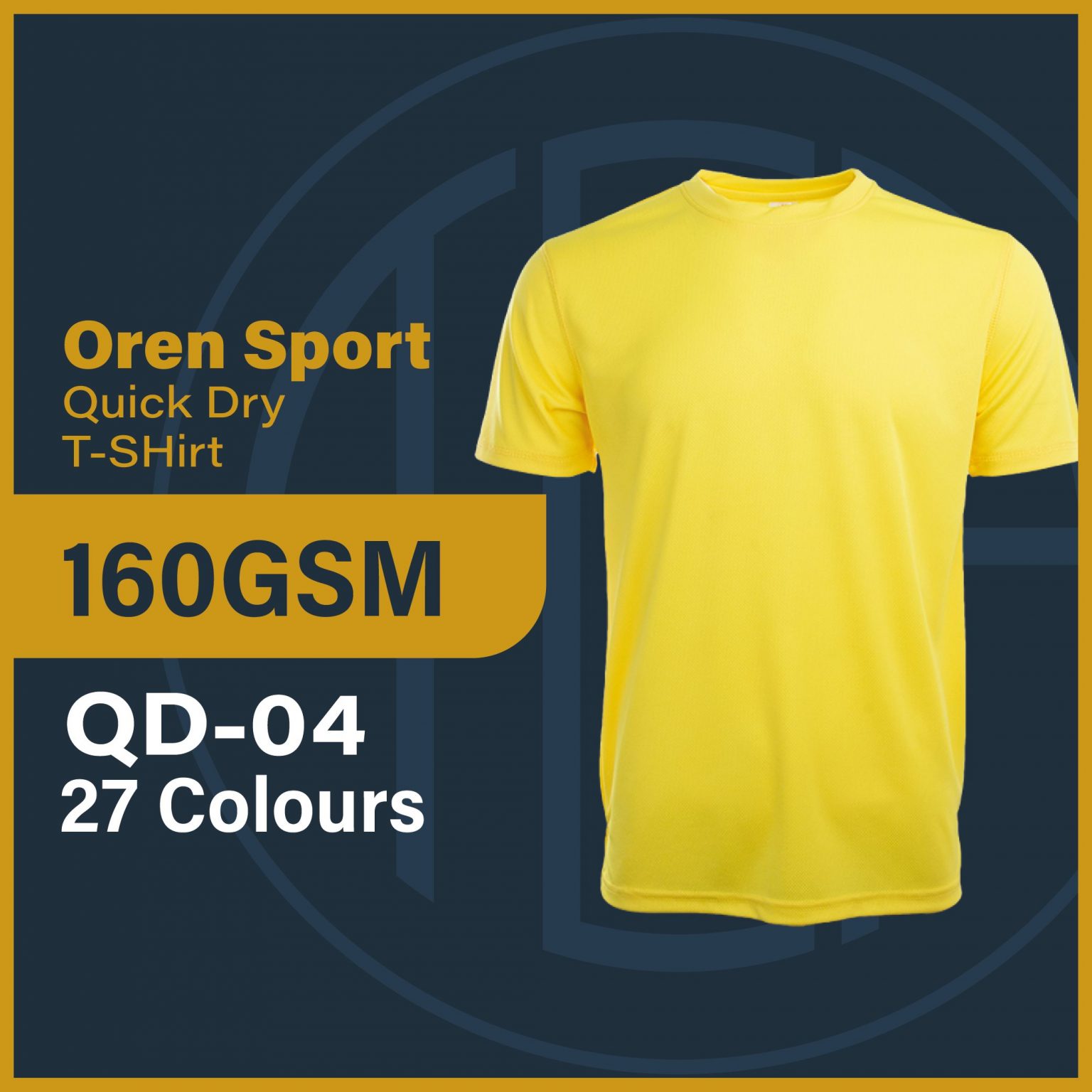 Oren Sport Quick Dry 160GSM QD04 Unisex Round Neck Plain T-Shirt ...