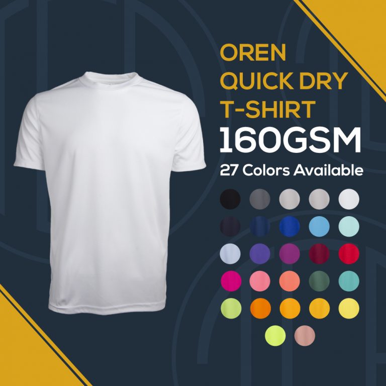 Oren Sport Quick Dry 160gsm Round Neck Plain T Shirt Qd04 Custom Project