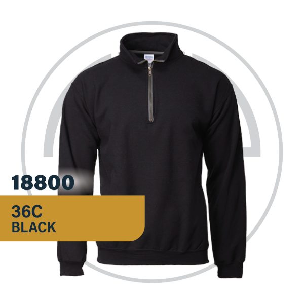 Gildan 18800 Vintage Cadet Collar Sweatshirt Black customproject.my