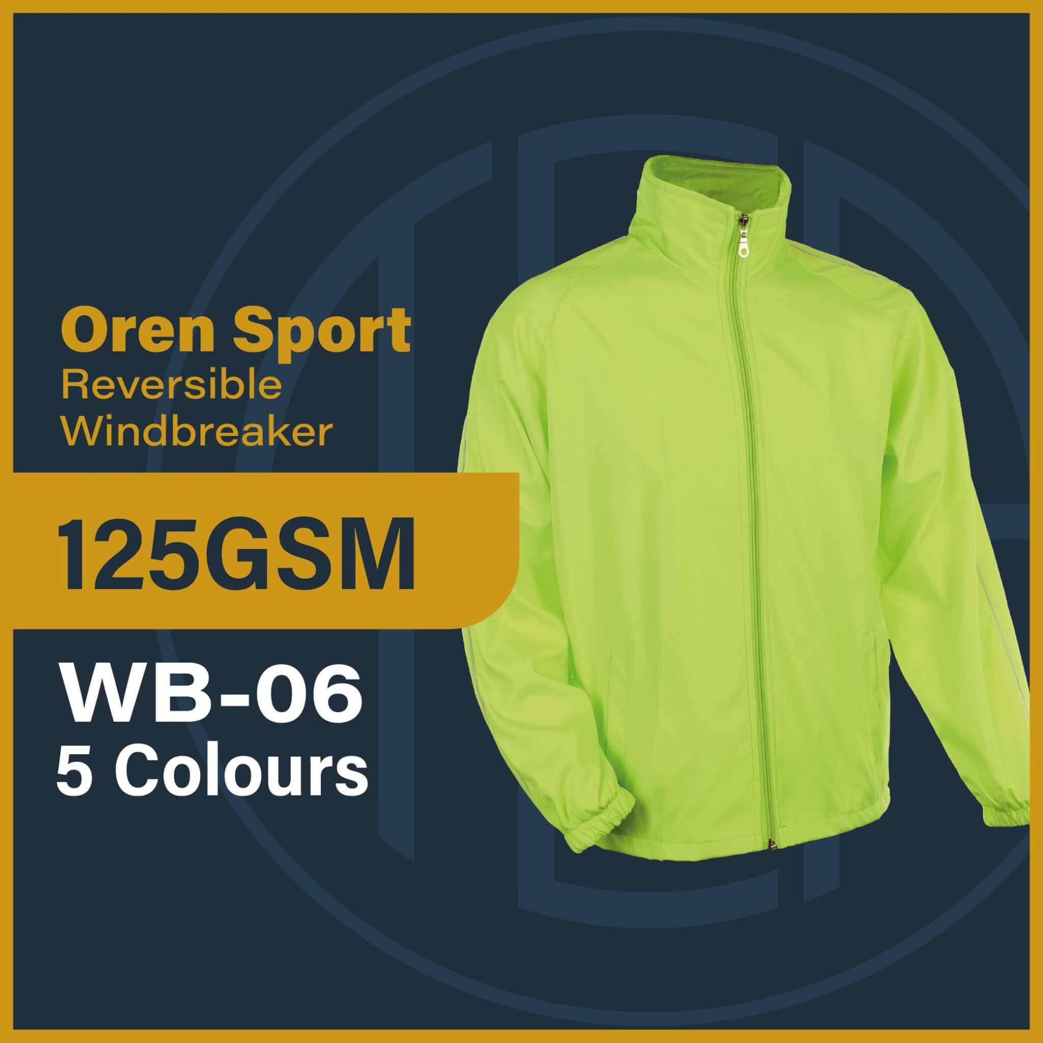Oren Sport Jacket 125GSM WB06 Unisex Windbreaker - Custom Project
