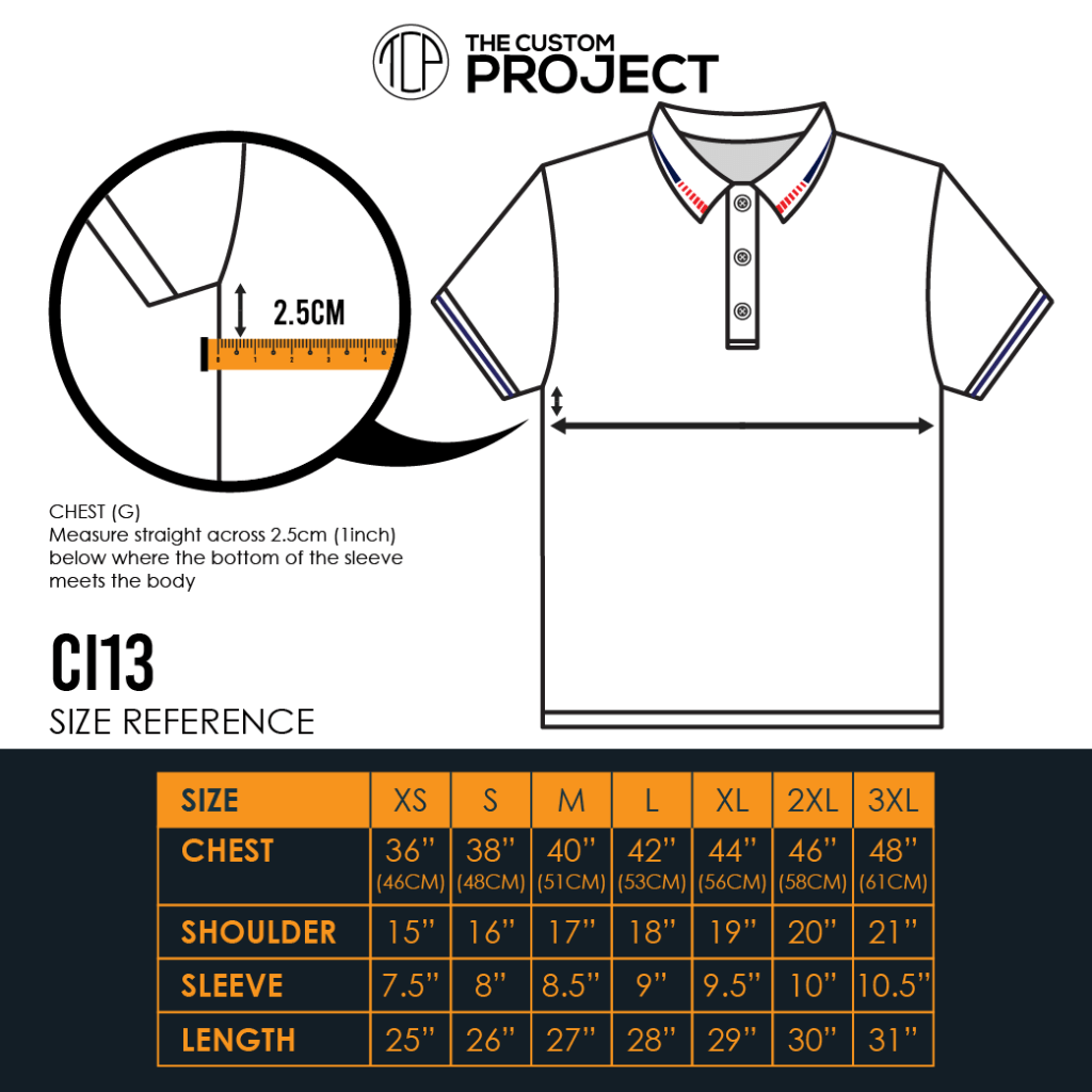 Interlock Size Chart Oren Sport Polo Cotton Interlock 240GSM CI13 Unisex Polo Shirt – Custom ...